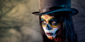 Tattoo Dia de los Muertos Totenmaske Kunst Motiv