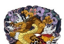 Japanisches Rücken Tattoo - Koi Drachen