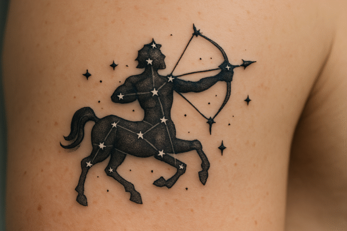 Tattoo Idee & Vorlage Schütze – Dein Tierkreiszeichen Schütze als Sternkonstellation