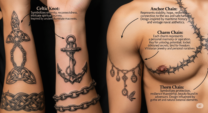 Ketten‑Tattoos erklärt: Motive, Symbolik und Design‑Inspirationen